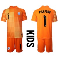 Otroški Nogometni dresi Anglija Jordan Pickford #1 Vratar Gostujoči SP 2022 Kratek Rokav (+ Kratke hlače)